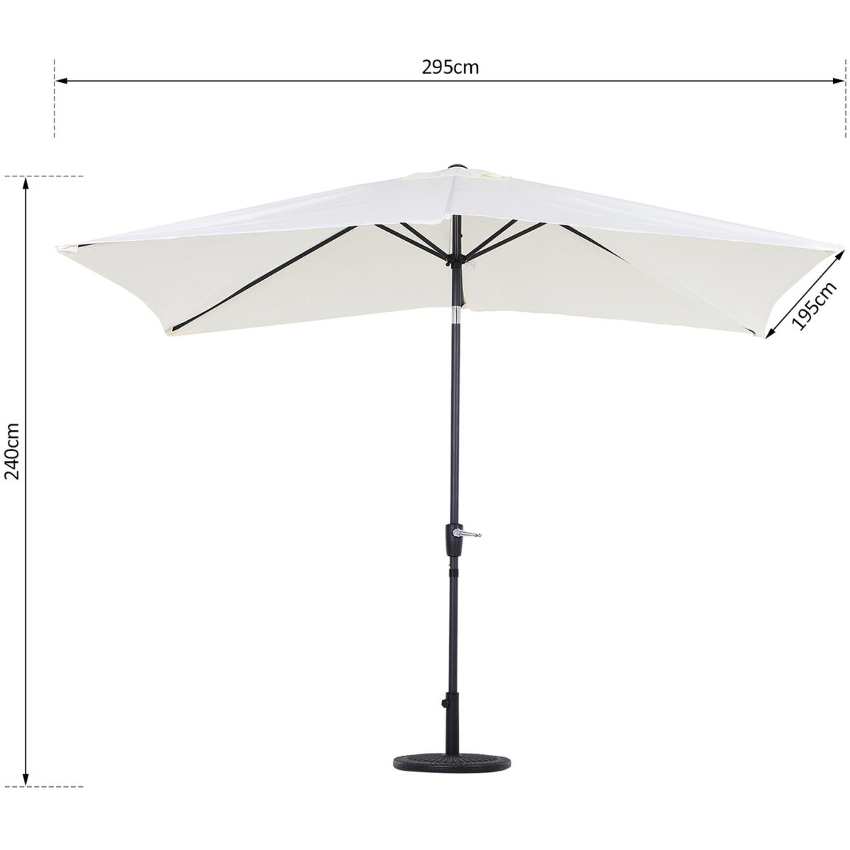 3x2m Patio Umbrella Canopy With Tilt Crank - Green – image 40
