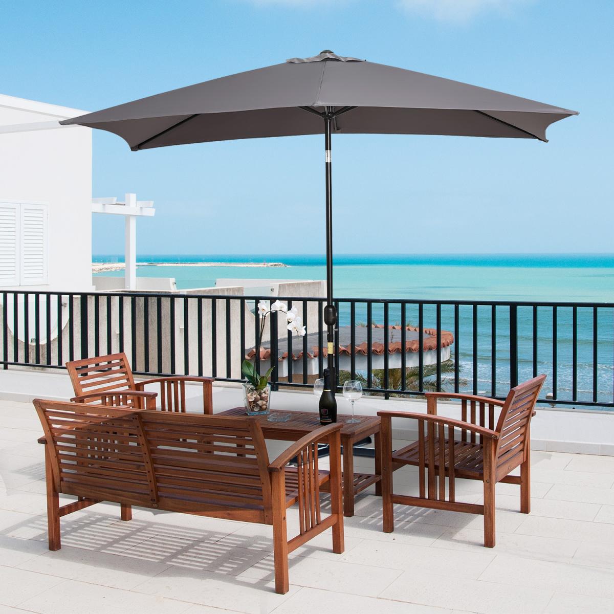 3x2m Patio Umbrella Canopy With Tilt Crank - Green – image 50