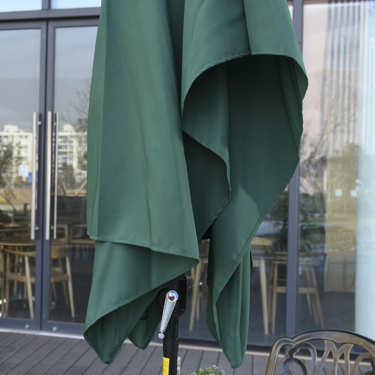 3x2m Patio Umbrella Canopy With Tilt Crank - Green – image 57