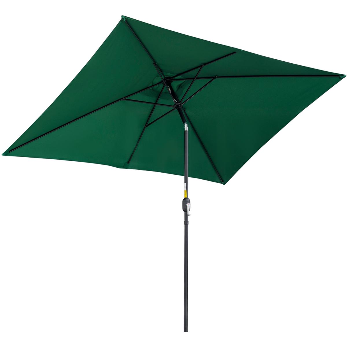 3x2m Patio Umbrella Canopy With Tilt Crank - Green – image 8