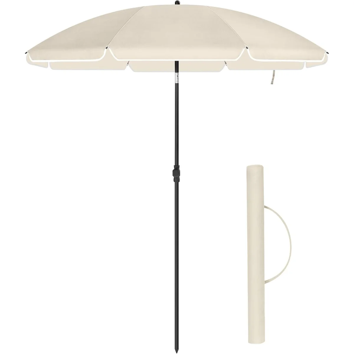 Beige Tilting Sunshade Parasol Umbrella with Carry Bag [Base Not Included] - Beige – image 3