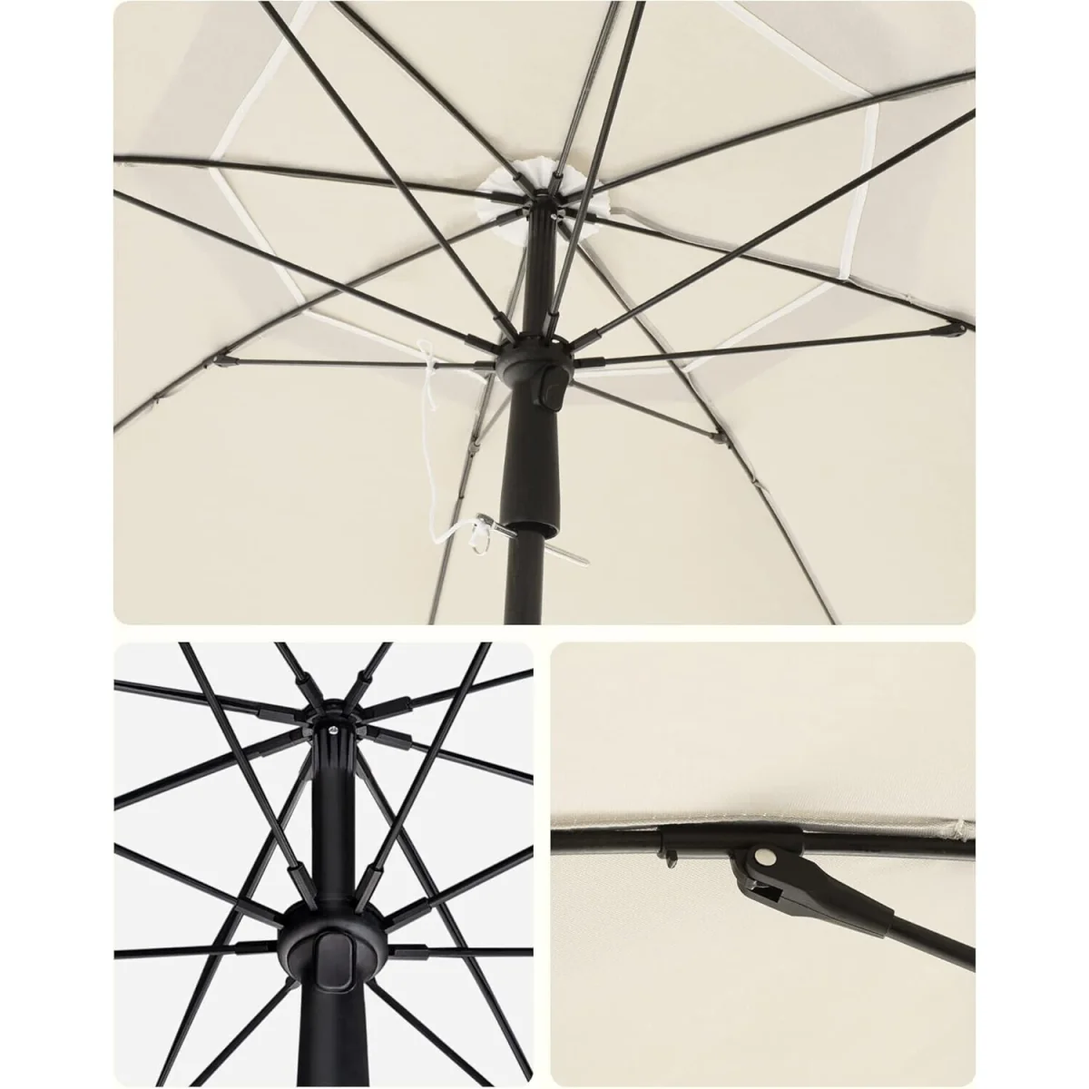 Beige Tilting Sunshade Parasol Umbrella with Carry Bag [Base Not Included] - Beige – image 7