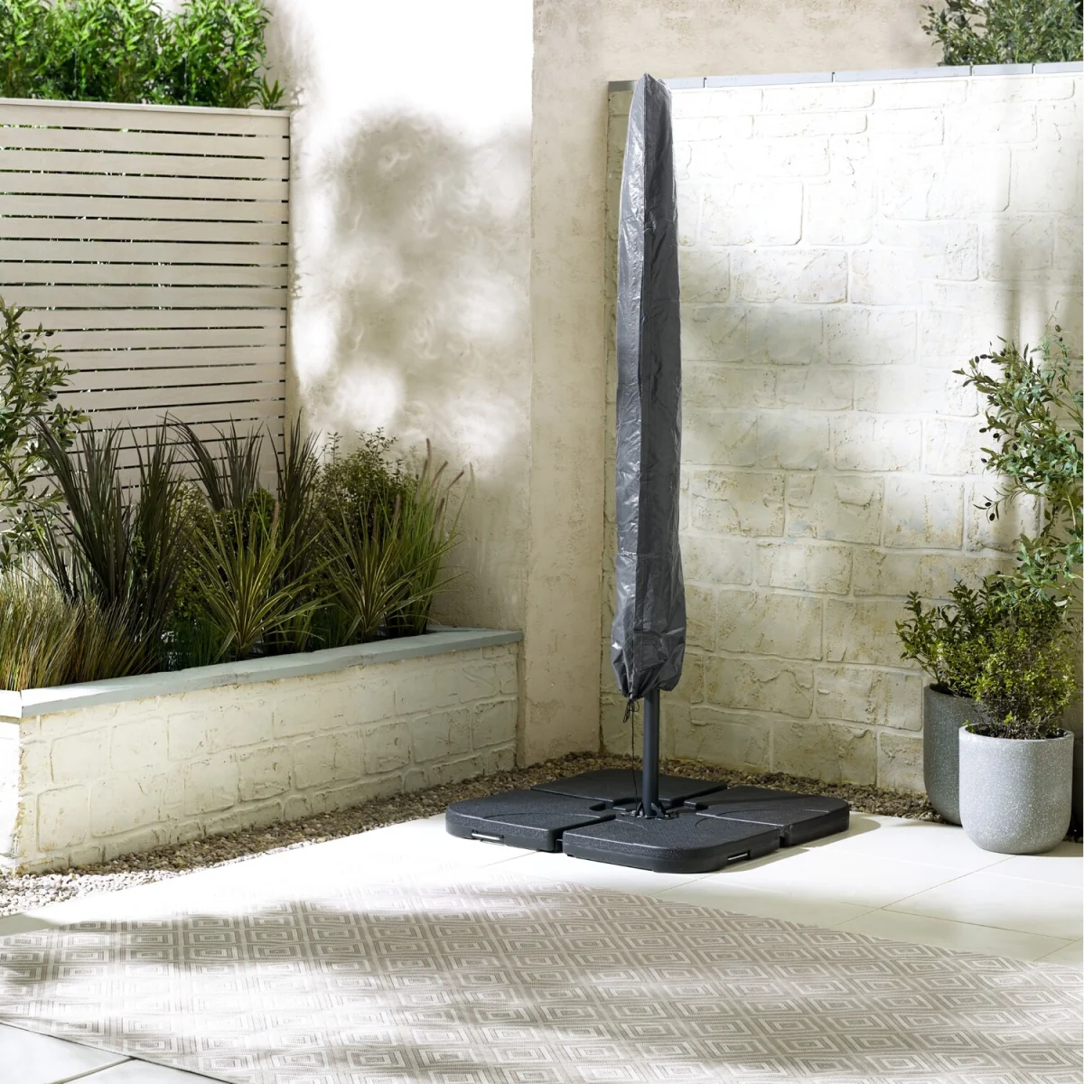 Cantilever Square Parasol Base Grey - Grey – image 4