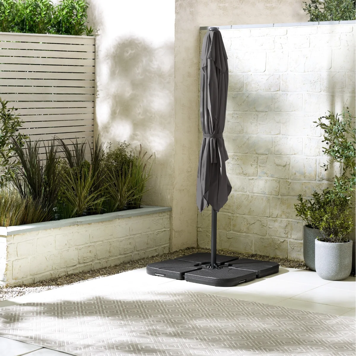 Cantilever Square Parasol Base Grey - Grey – image 5