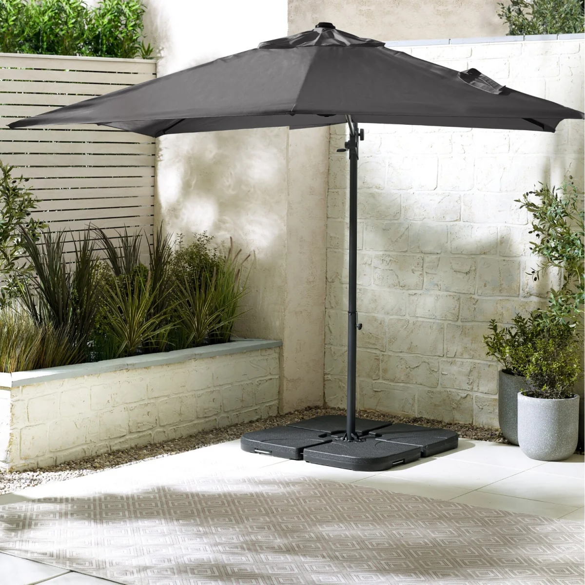 Cantilever Square Parasol Base Grey - Grey – image 6
