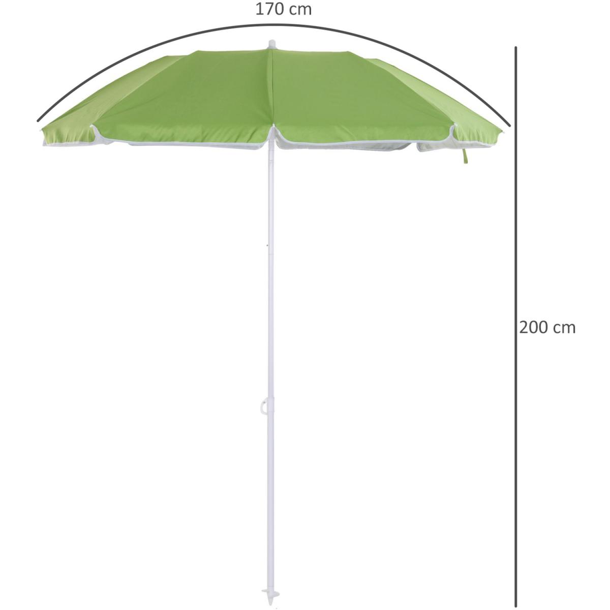 2m Beach Umbrella With Reflective Heat Lining - Green – image 2