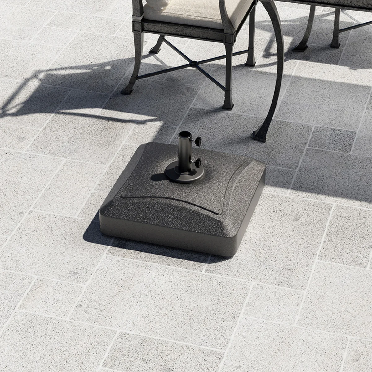 Fillable Patio Parasol Base with Wheels - Black – image 2