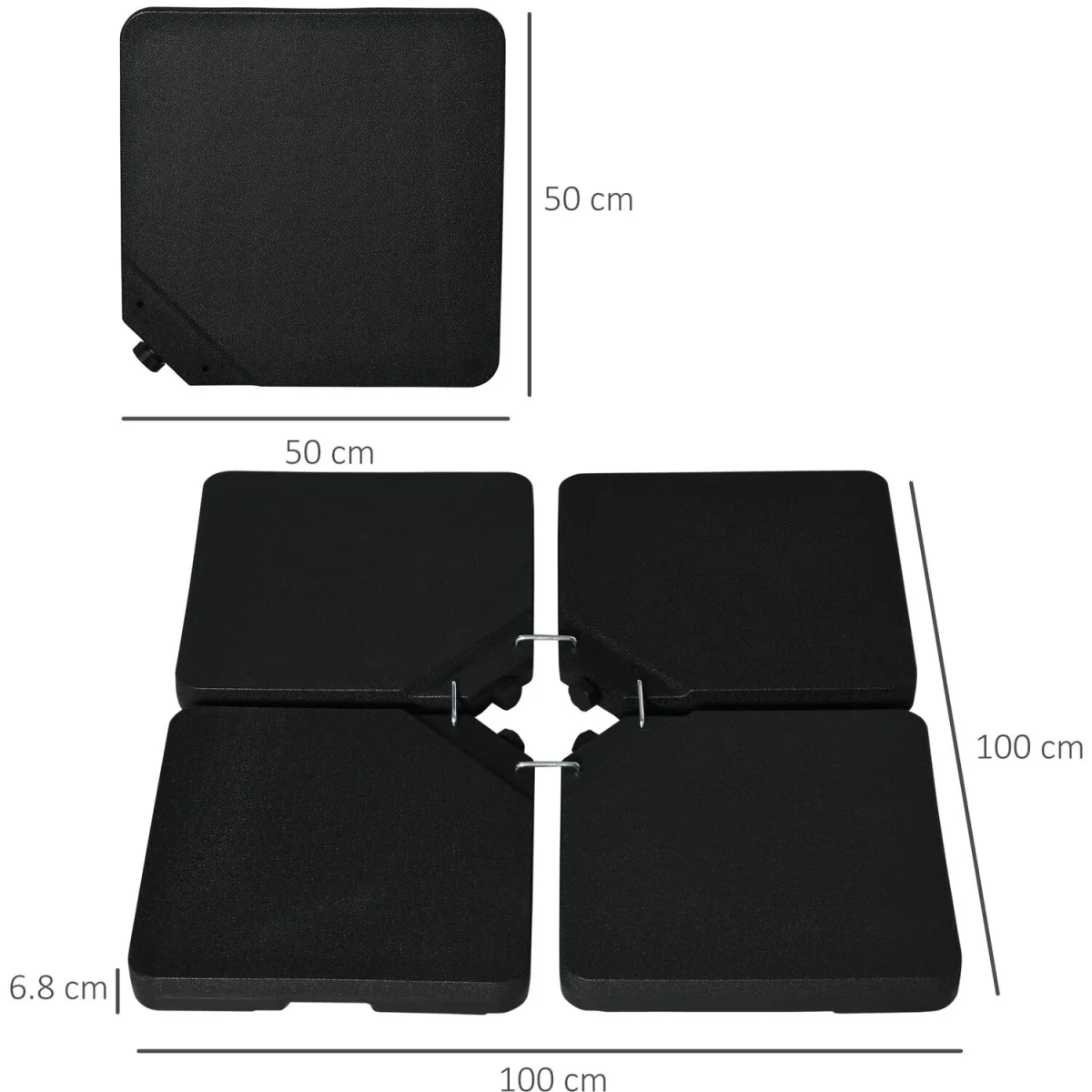 Outsunny Set of 4 Parasol Base Stand Weights 84D-152 - Black – image 2