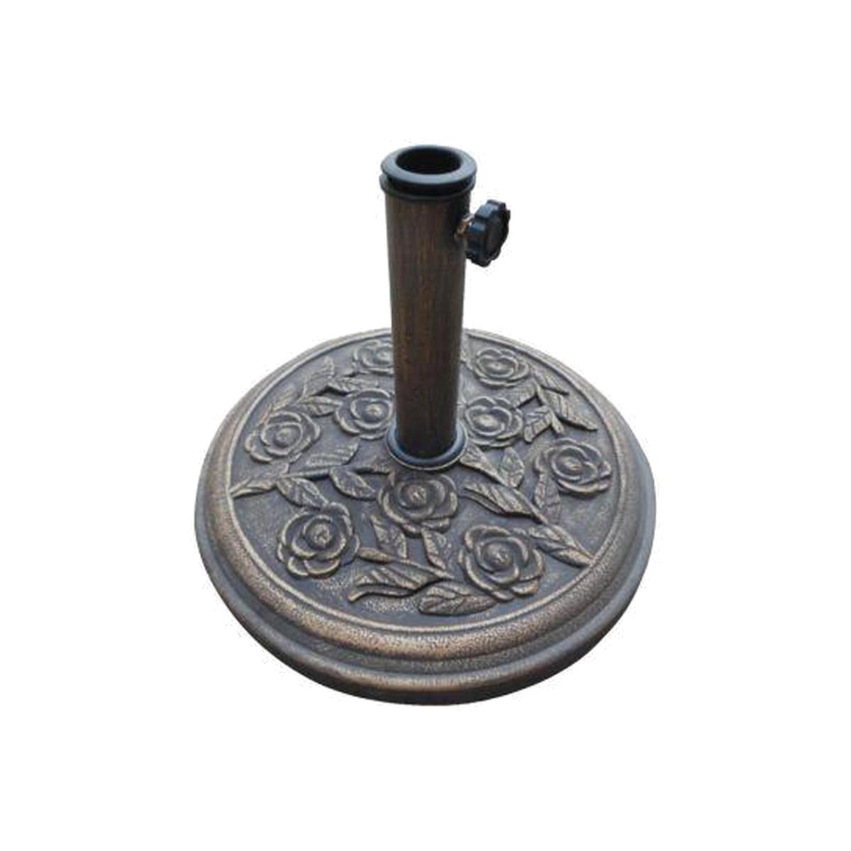 Cast Iron Effect Resin Parasol Base Grey 9kg - Black