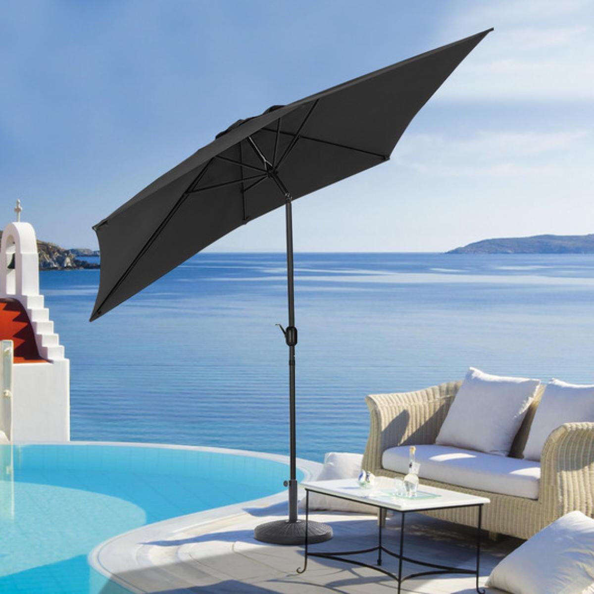 3M Length Banana Parasol with Base - Black