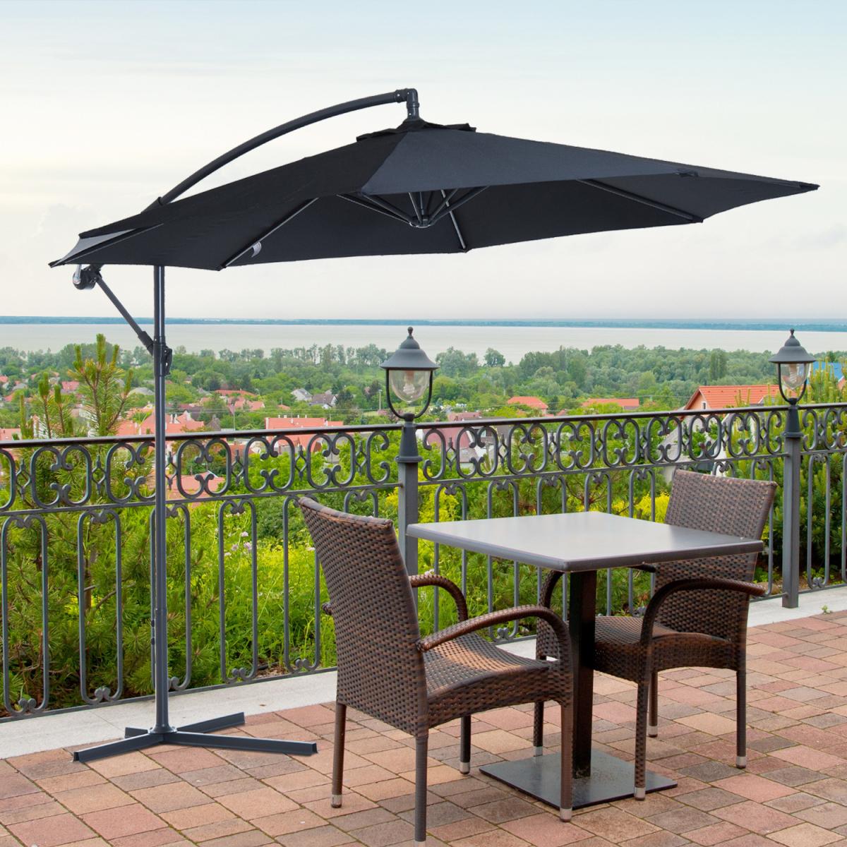 3m Garden Parasol Sun Shade Cantilever - Black – image 1