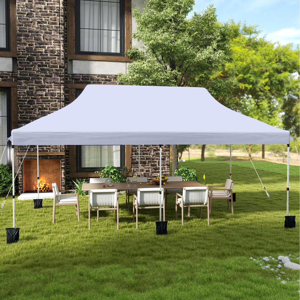 Foldable Gazebo Pop up Canopy Tent - White