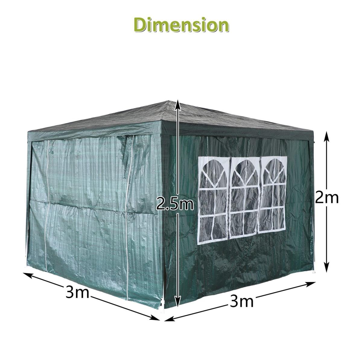 BIRCHTREE Gazebo PE 3X3M PEG01 - Green – image 3