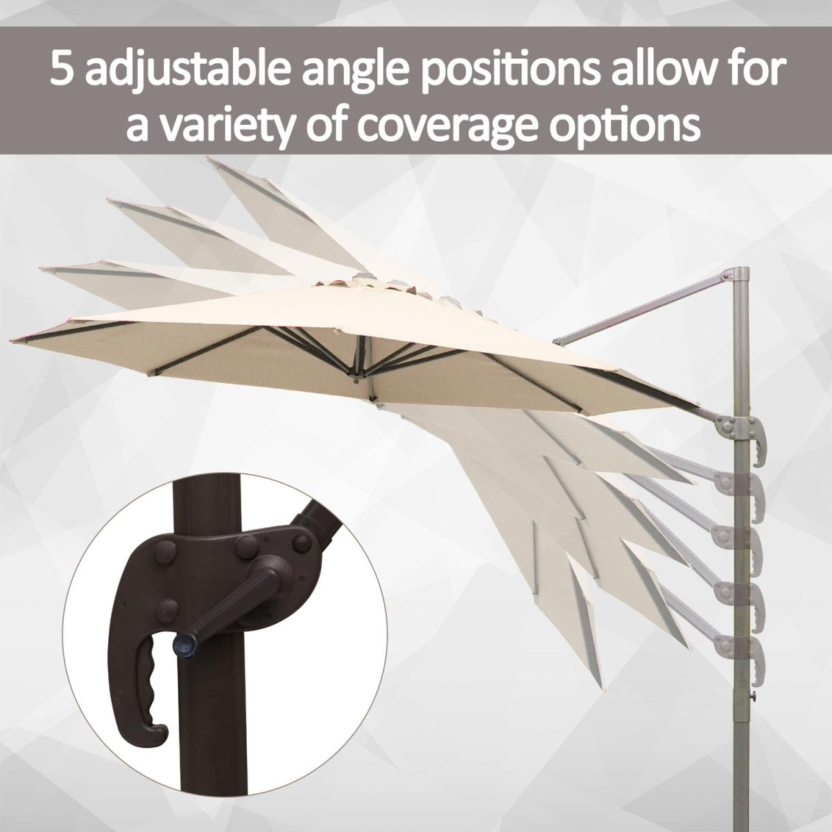 3M Roma Cantilever Hanging Parasol - Beige – image 11