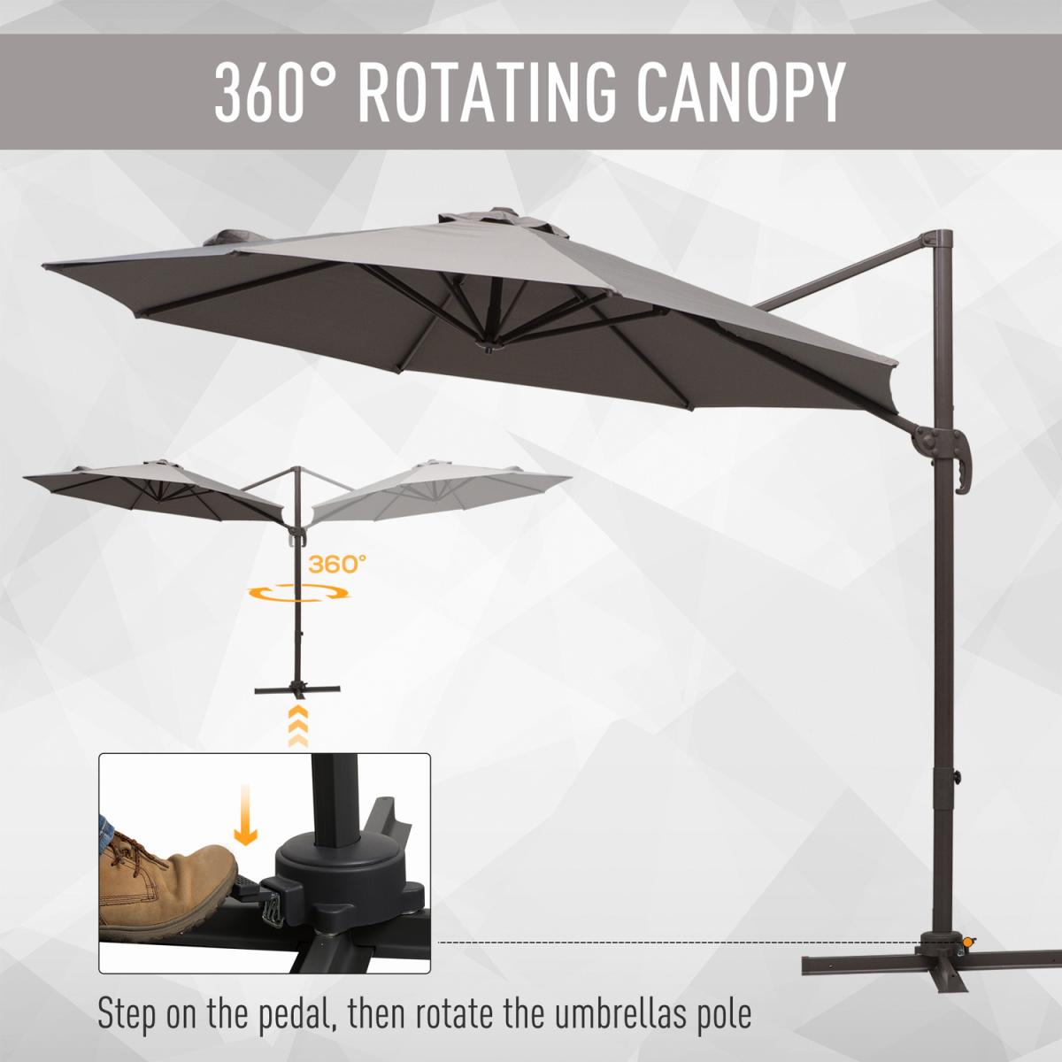 3M Roma Cantilever Hanging Parasol - Beige – image 15