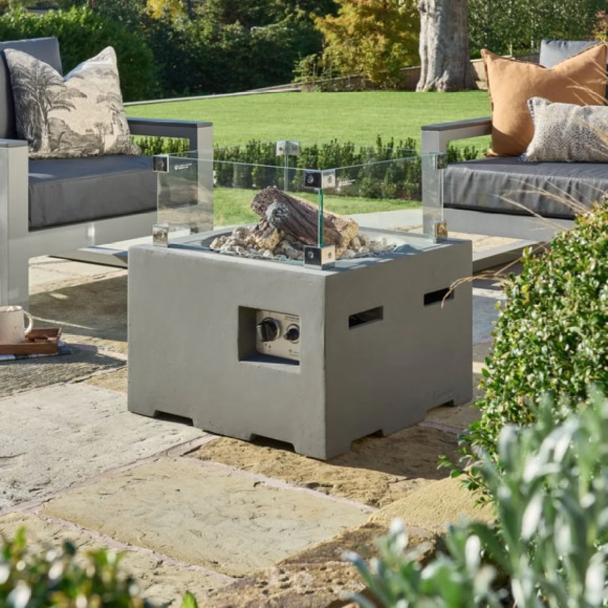 Happy Cocooning Small Square Grey Fire Pit Grey – image 4