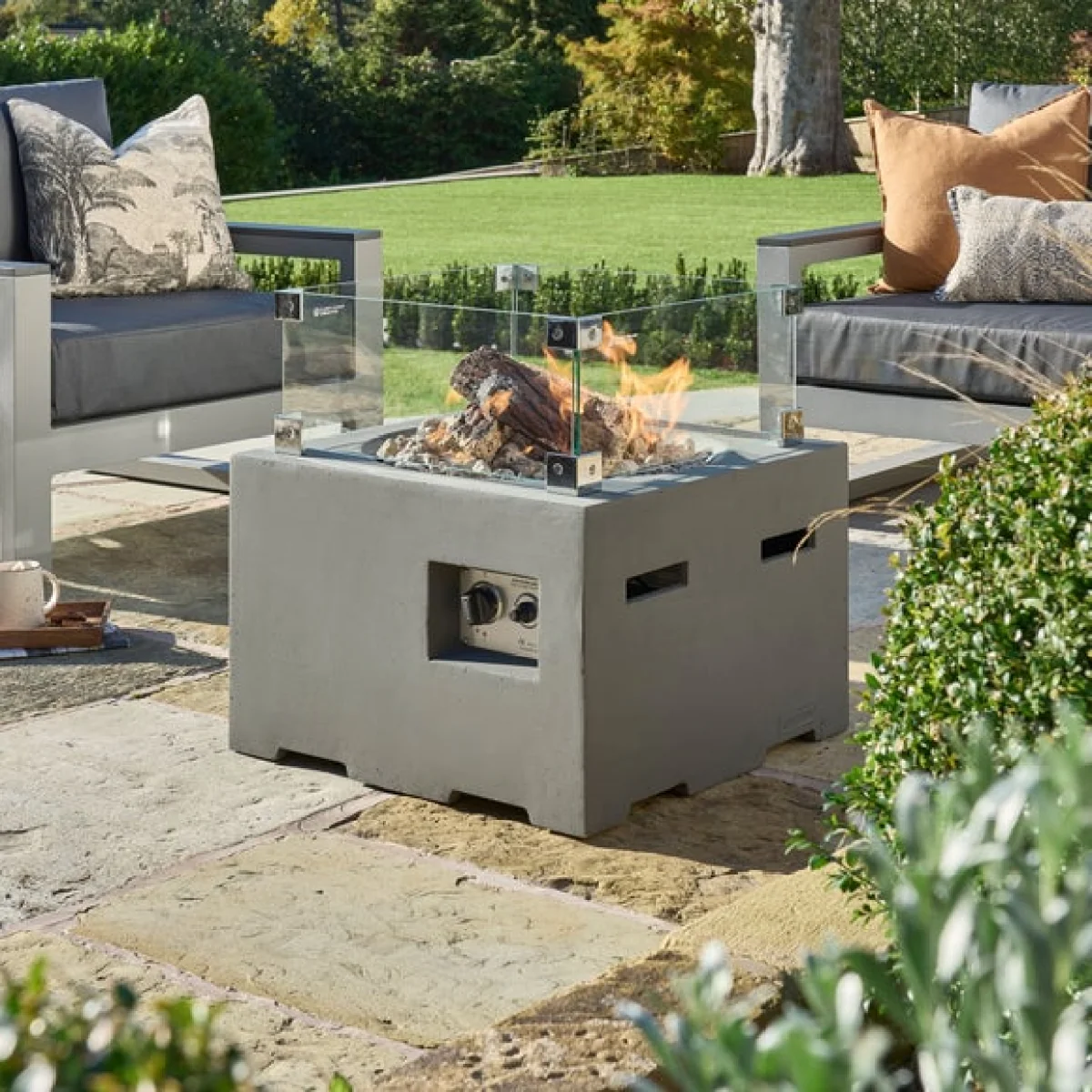 Happy Cocooning Small Square Grey Fire Pit Grey – image 5
