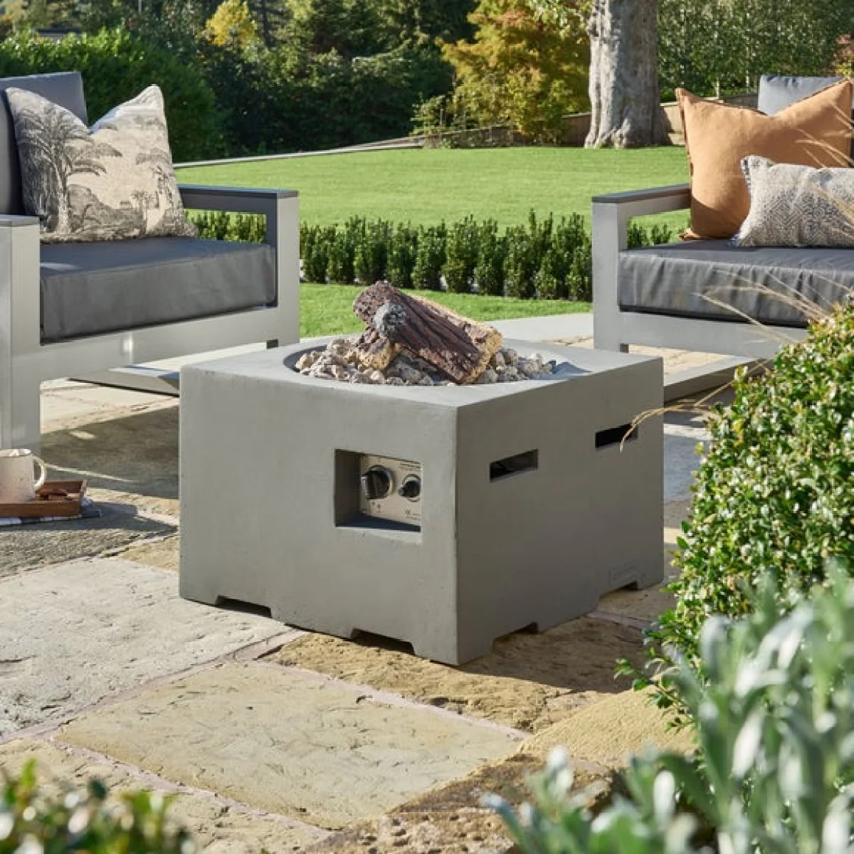 Happy Cocooning Small Square Grey Fire Pit Grey – image 6