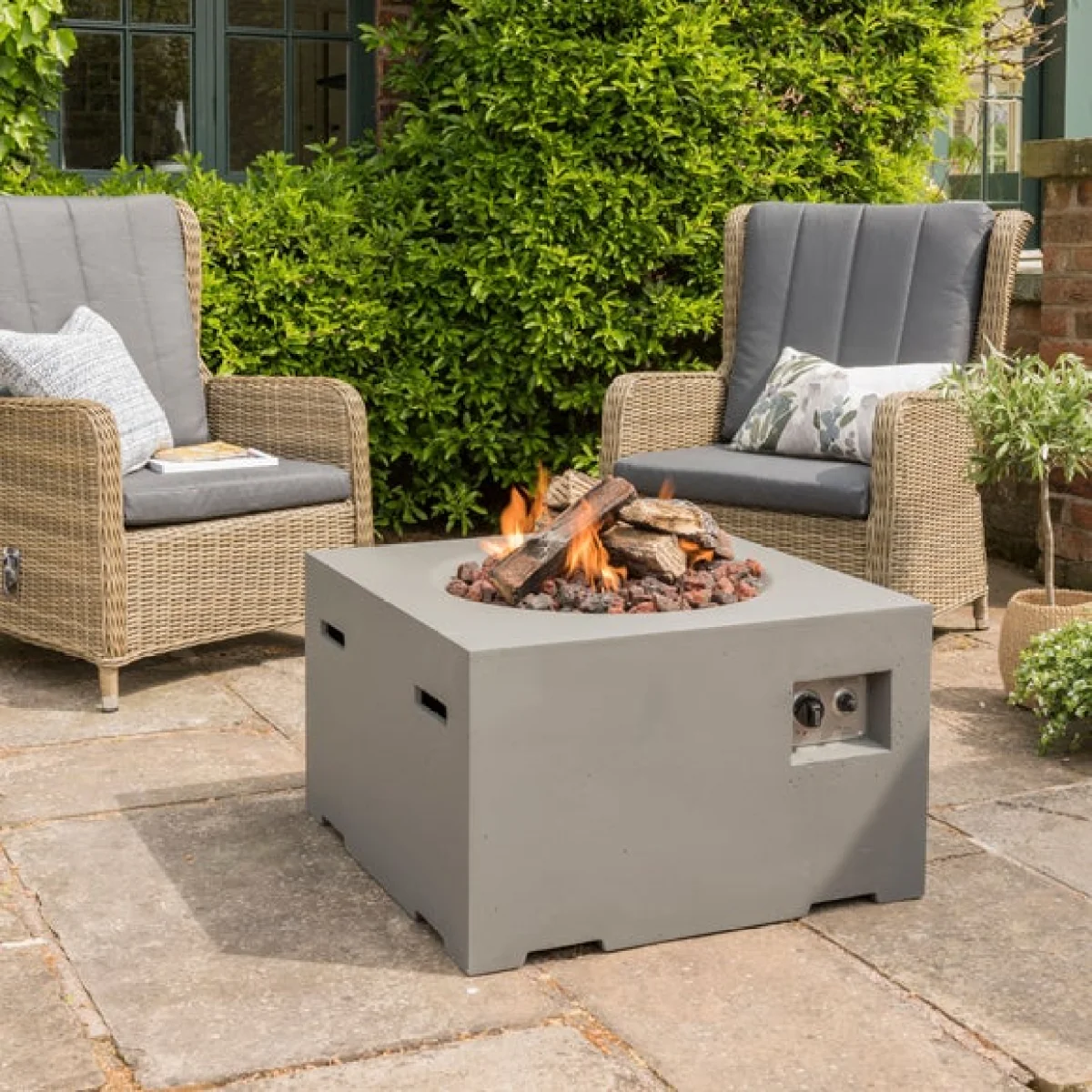 Happy Cocooning Small Square Grey Fire Pit Grey – image 7