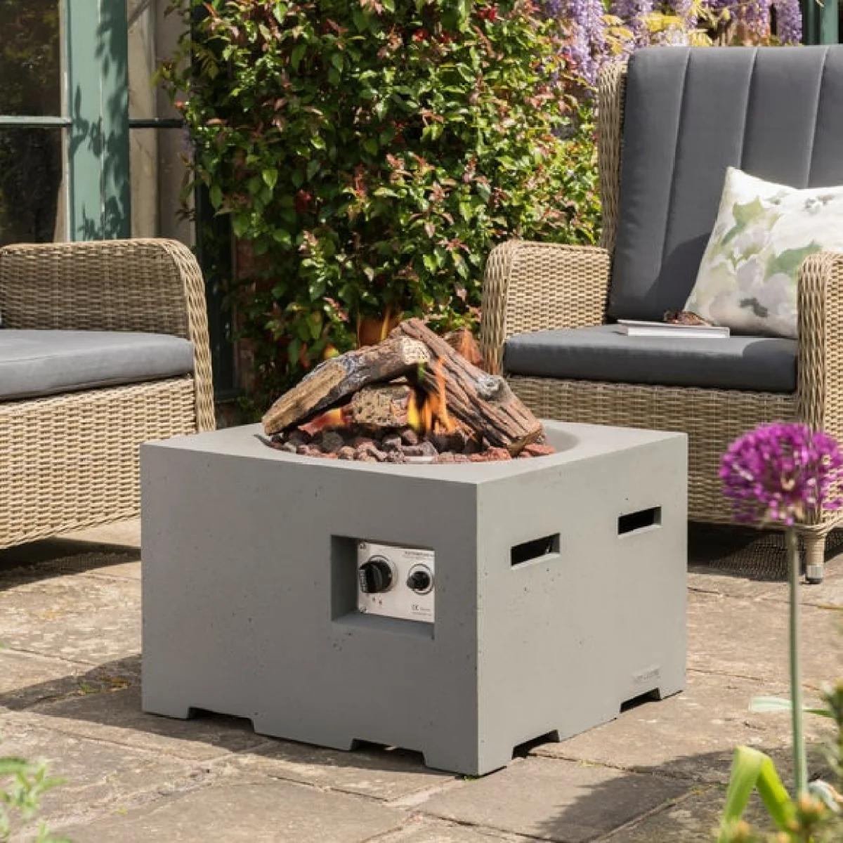 Happy Cocooning Small Square Grey Fire Pit Grey – image 1