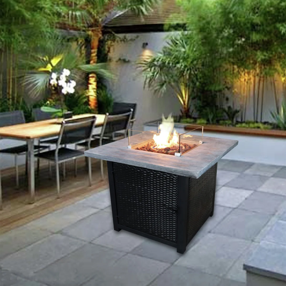 Teamson Home HF34501BA UK Gas Fire Pit With Cover – image 2