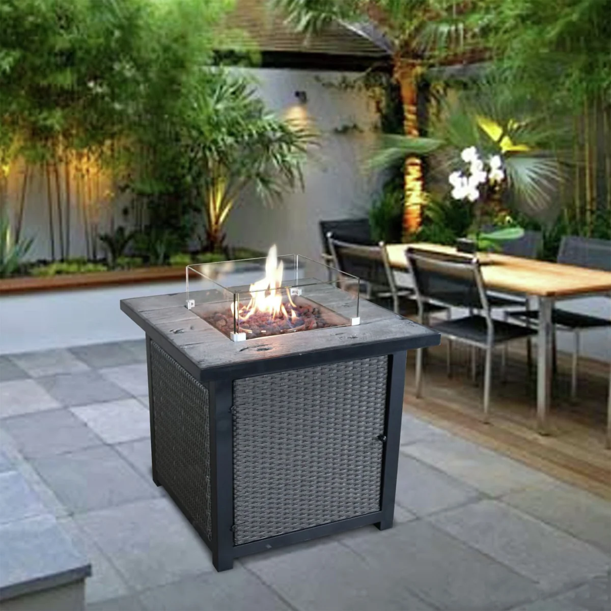 Teamson Home HF25601BA UK Gas Fire Pit With Cover – image 2