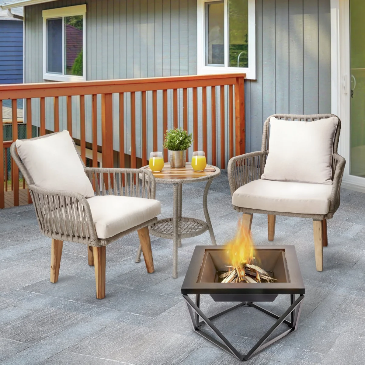 Teamson Home PT-FW0002 Wood Burning Fire Pit With Cover – image 2