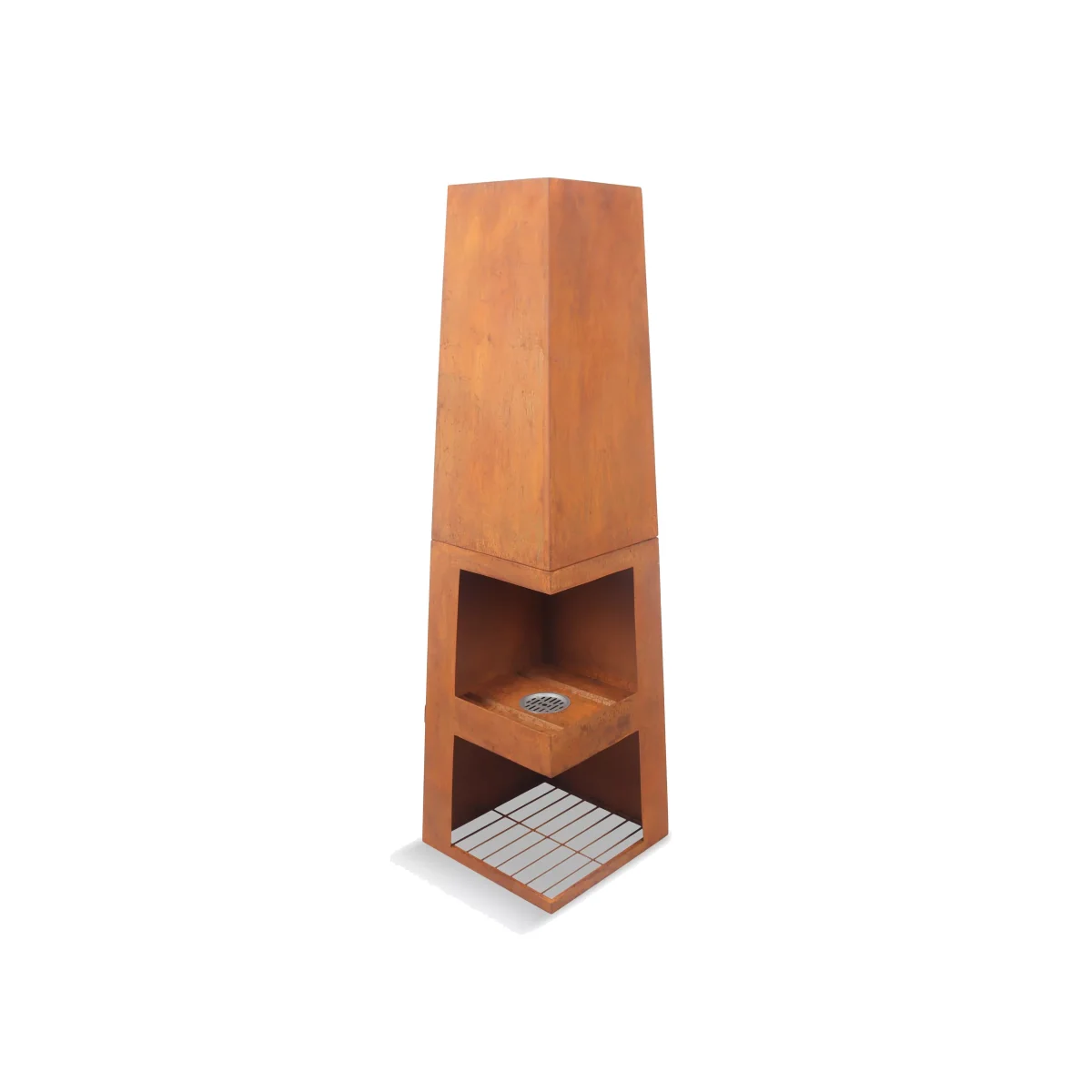 LG Outdoor Casa Mia Tempo Chiminea BBQ Firepit, Corten Steel – image 1