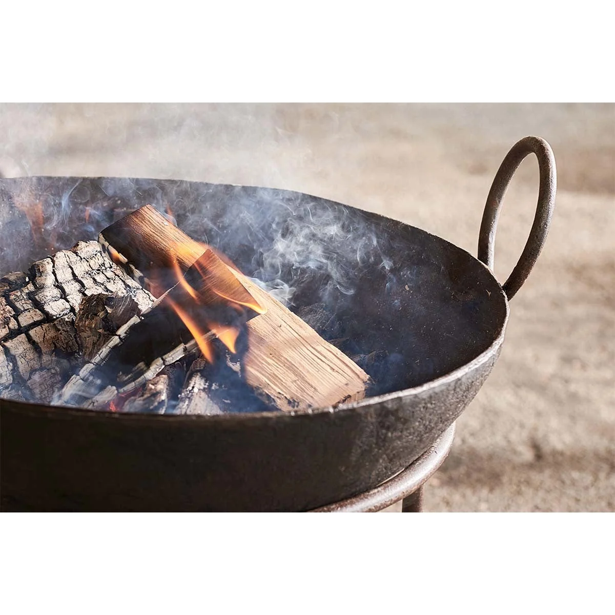 Nkuku Reclaimed Fire Pit Kadai | Outdoor Living | Iron | Small - Approx 55 x 50- 60 cm (Diameter) – image 2