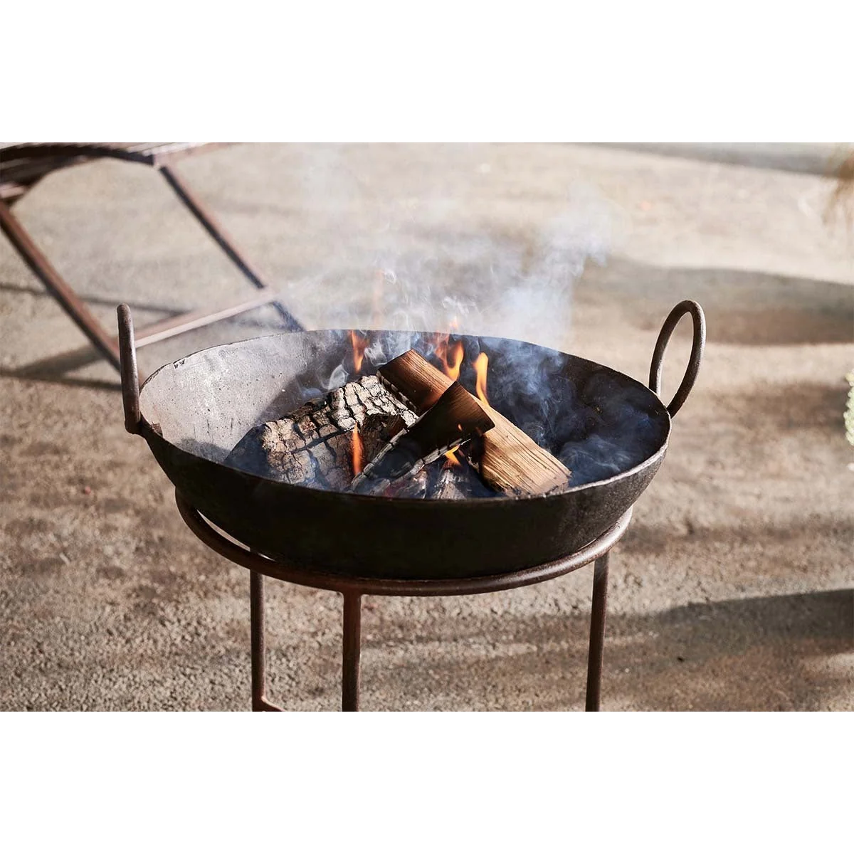 Nkuku Reclaimed Fire Pit Kadai | Outdoor Living | Iron | Small - Approx 55 x 50- 60 cm (Diameter) – image 4