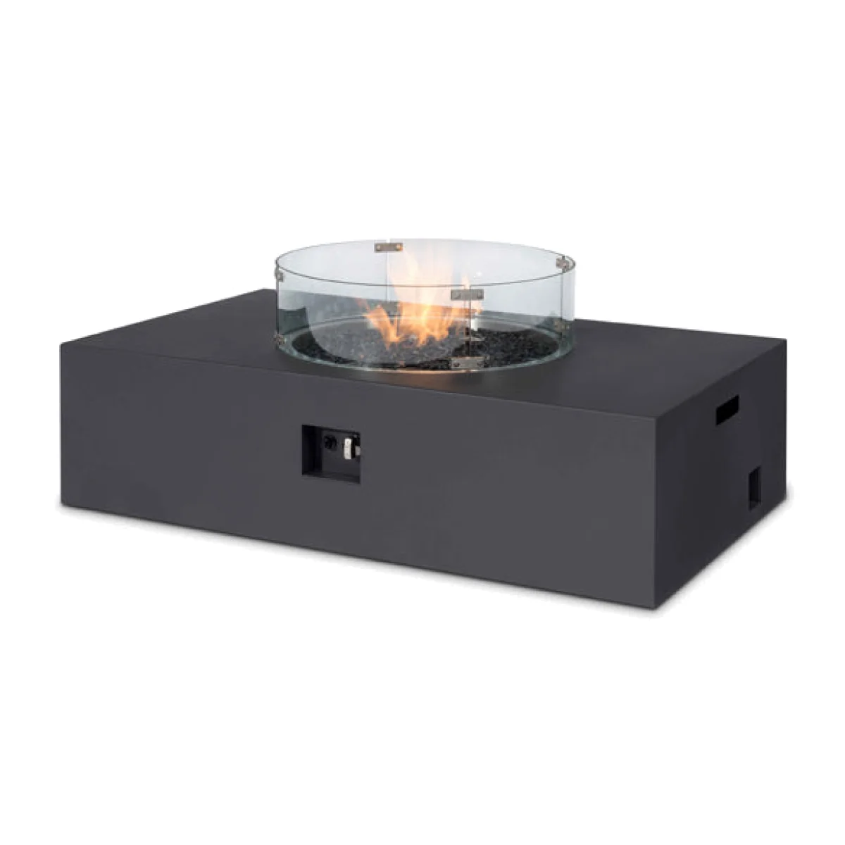 Maze Rattan Wide Fire Pit Coffee Table in Charcoal