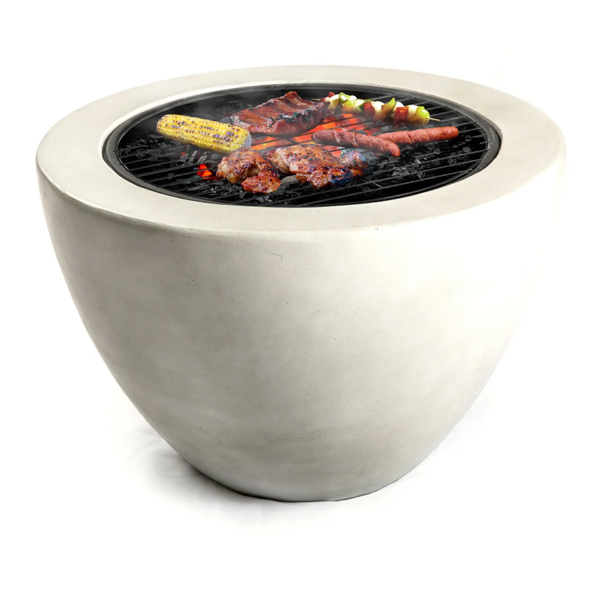 DIABLO Contemporary Garden and Patio Heater Fire Pit and BBQ - Light Grey – image 7