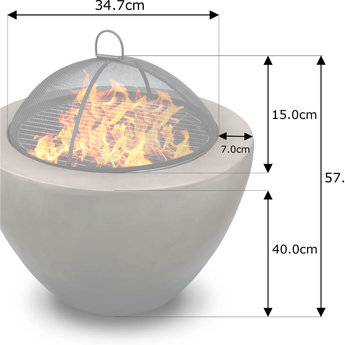 DIABLO Contemporary Garden and Patio Heater Fire Pit and BBQ - Light Grey – image 8