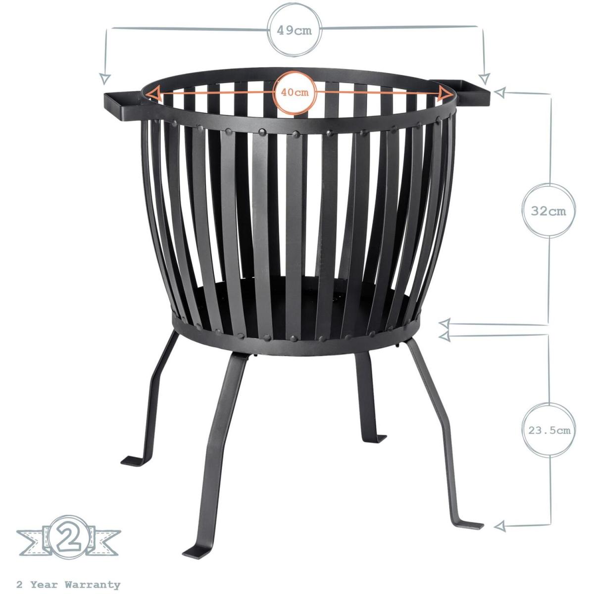Steel Brazier Firepit - Black – image 3