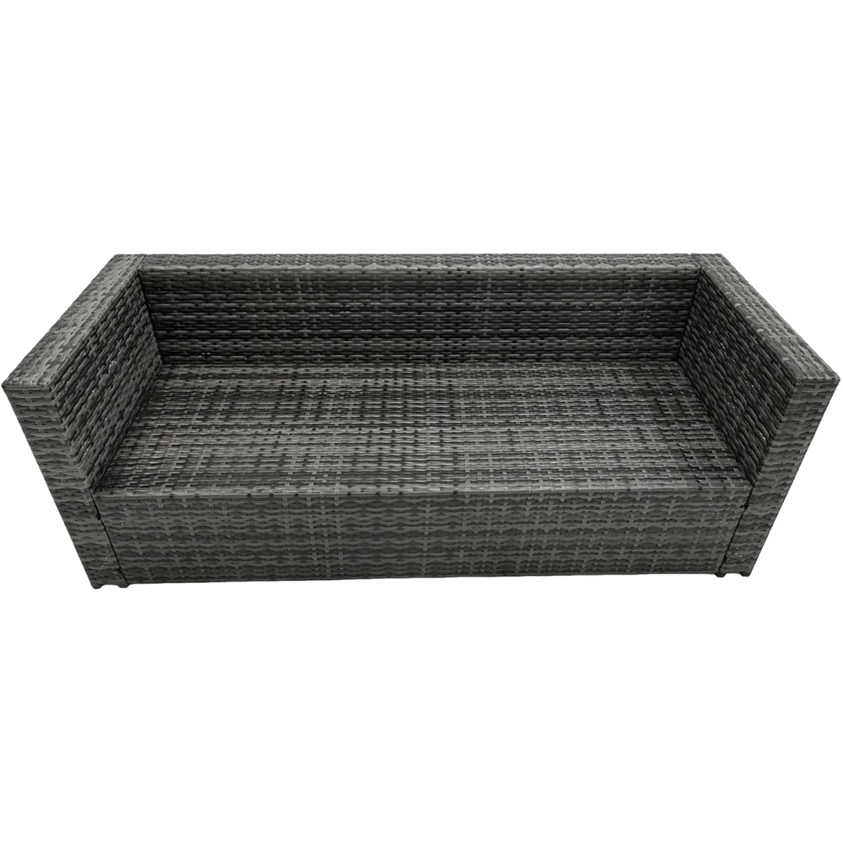 Fimous 11-Seater Rattan Firepit Dining Set with Glass Top Table, Dark Grey. - Dark grey mixed rattan with dark grey fabric – image 2