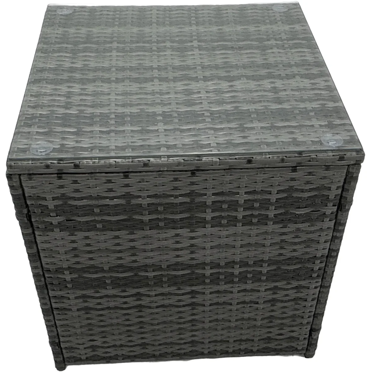 Fimous 11-Seater Rattan Firepit Dining Set with Glass Top Table, Dark Grey. - Dark grey mixed rattan with dark grey fabric – image 3