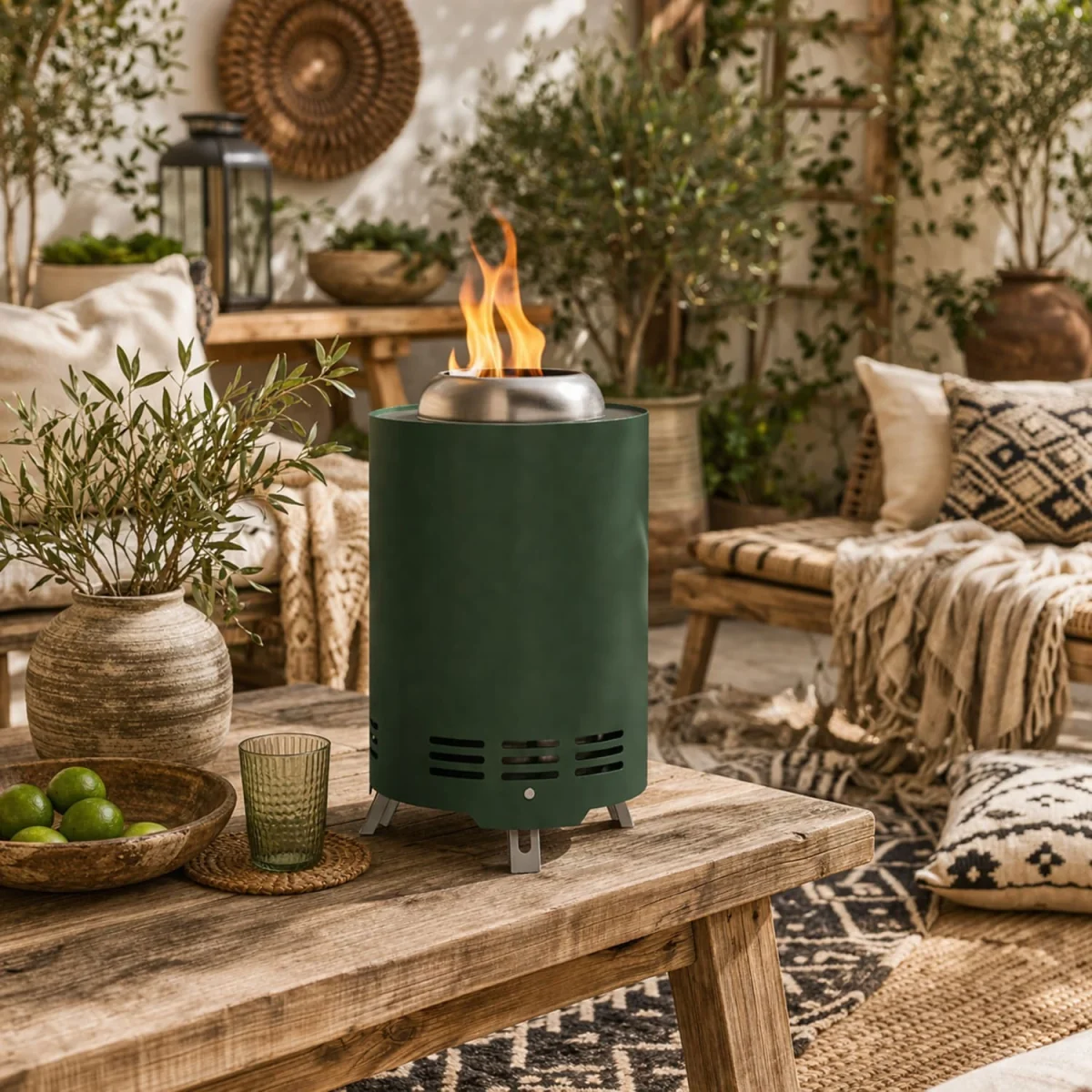 Balatti Small Stainless Steel Green Tabletop Smokeless Fire Pit – image 2