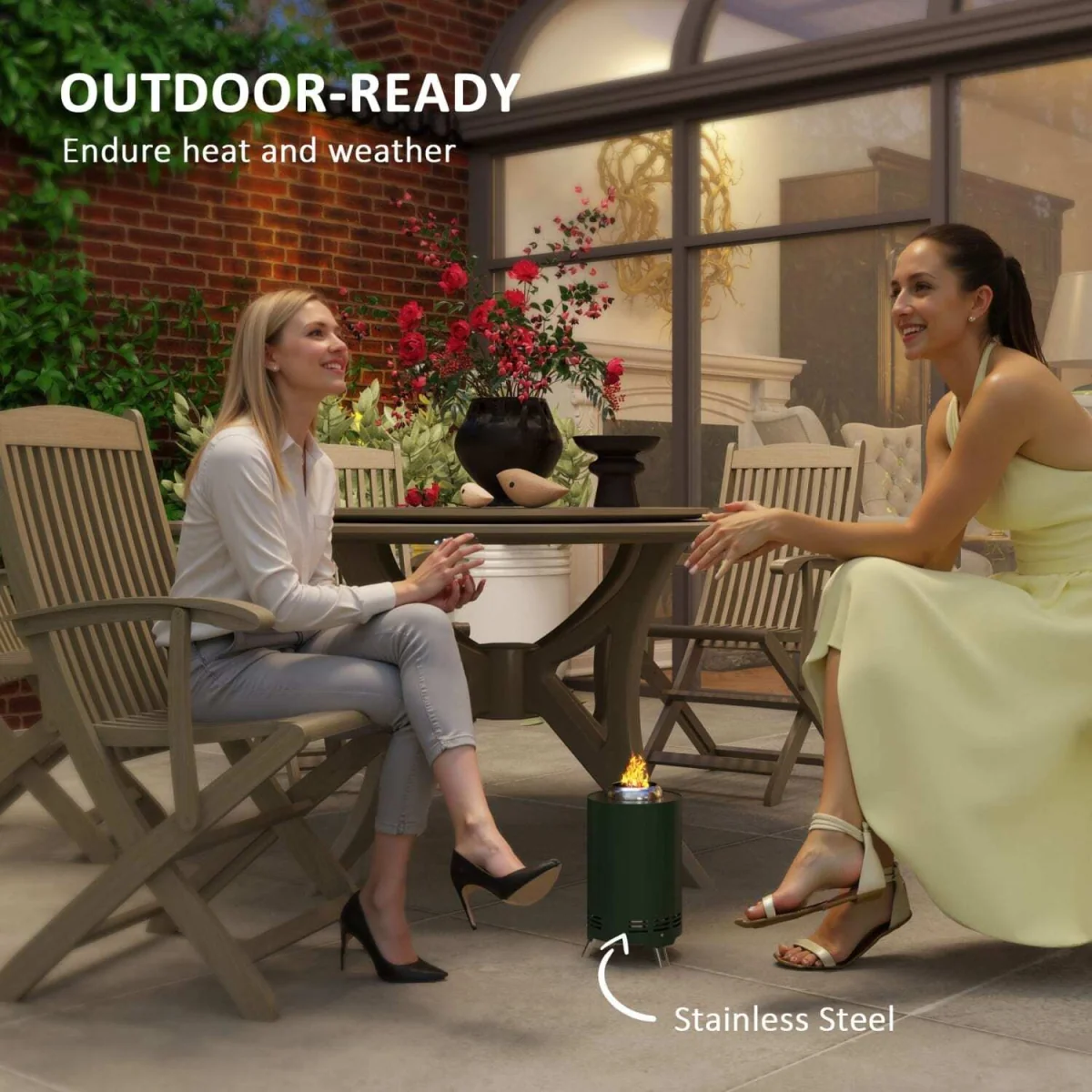 Balatti Small Stainless Steel Green Tabletop Smokeless Fire Pit – image 9