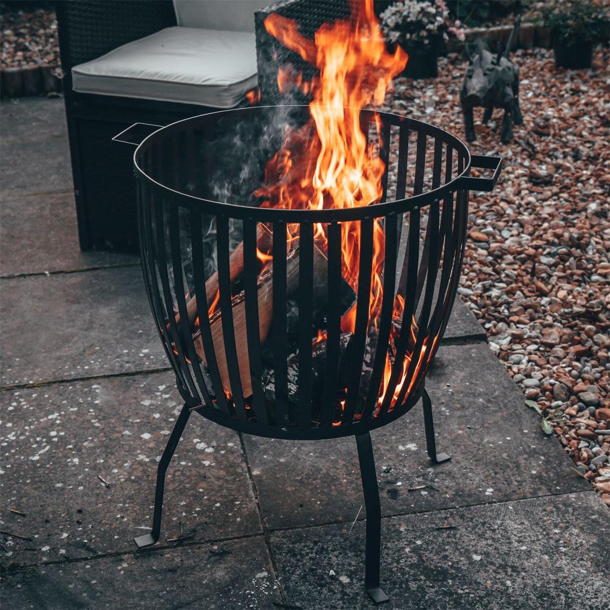 Steel Brazier Fire Basket Firepit - Black – image 5