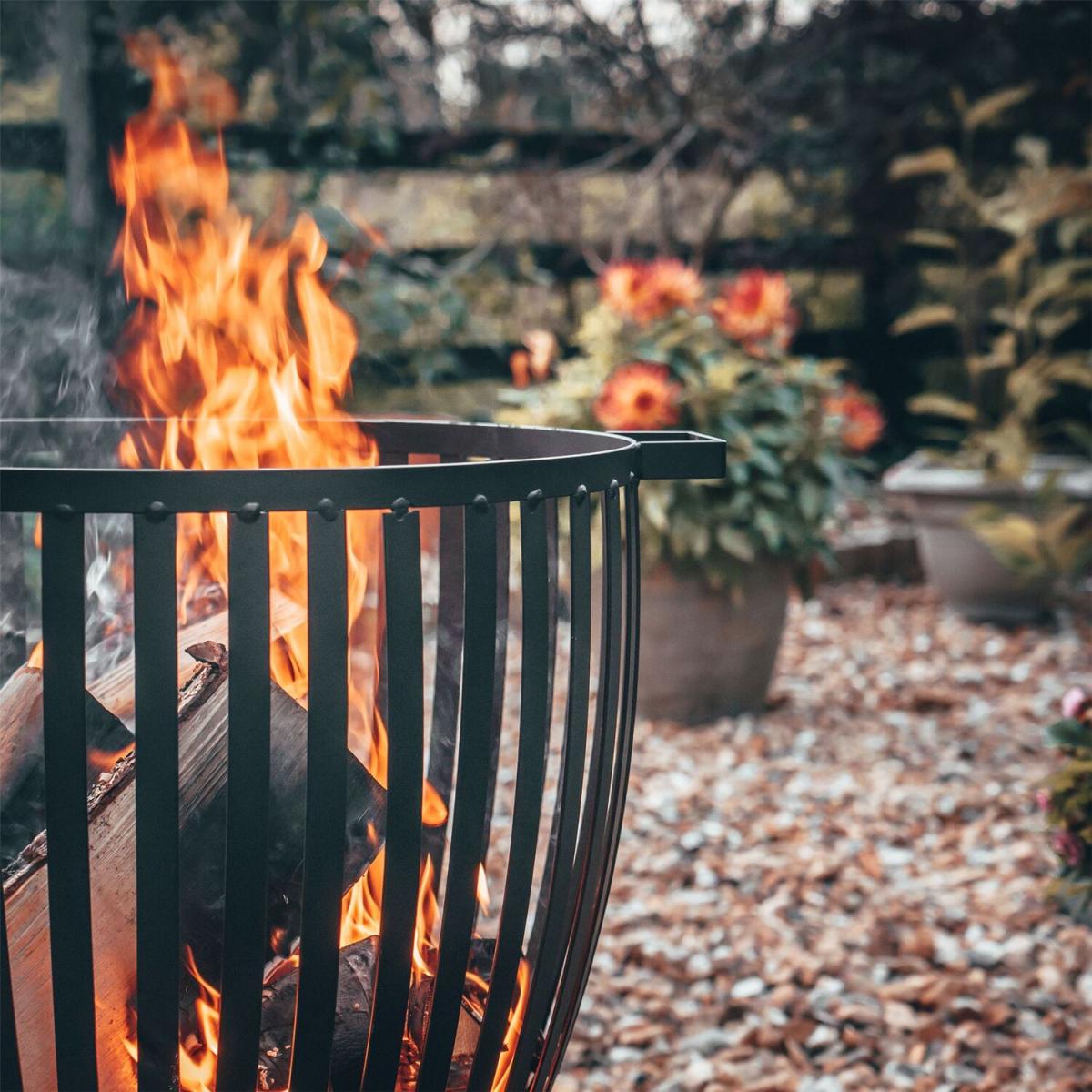 Steel Brazier Fire Basket Firepit - Black – image 6