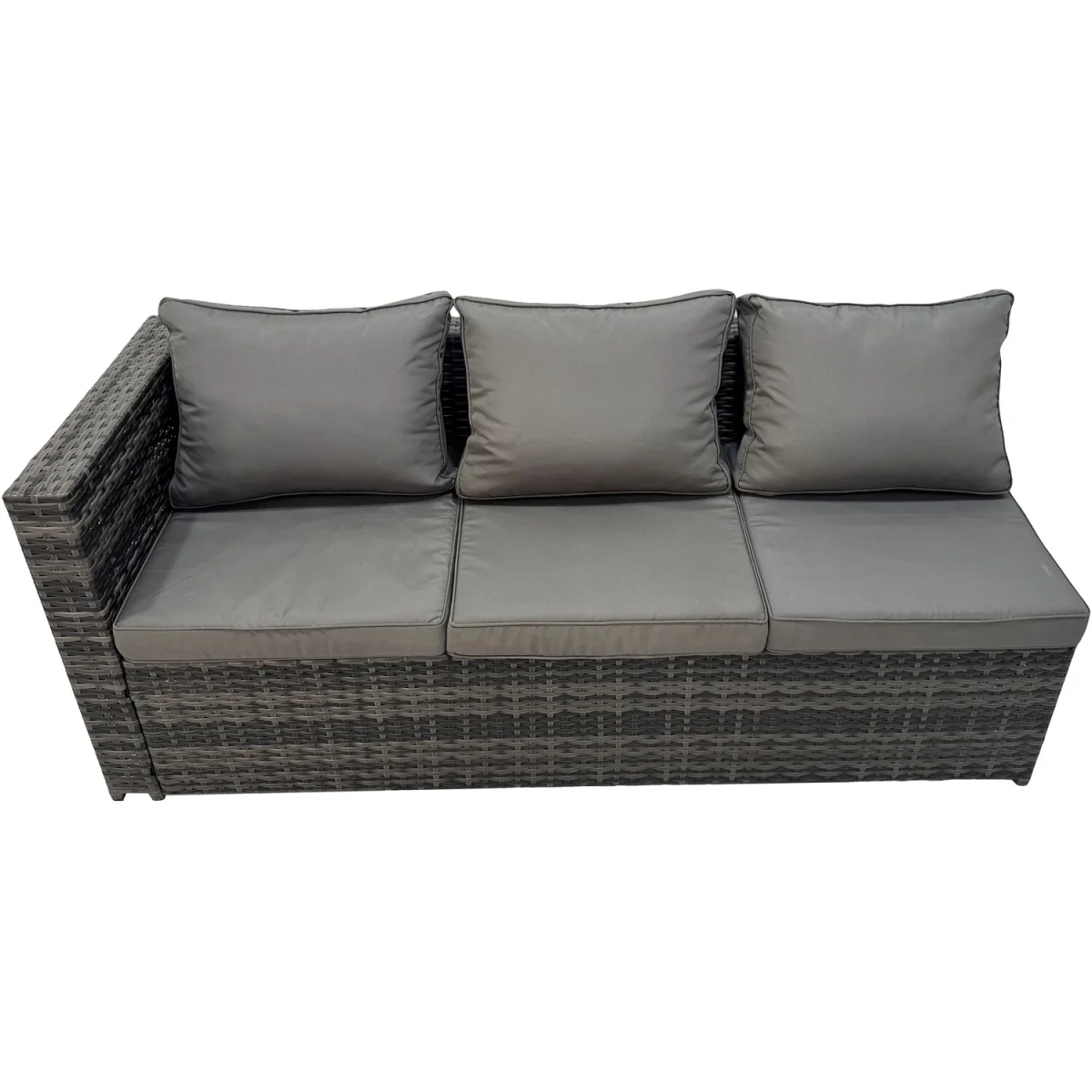 Fimous 9-Seater Outdoor Rattan Garden Set with Gas Firepit Table Dark Grey - Dark Grey – image 4