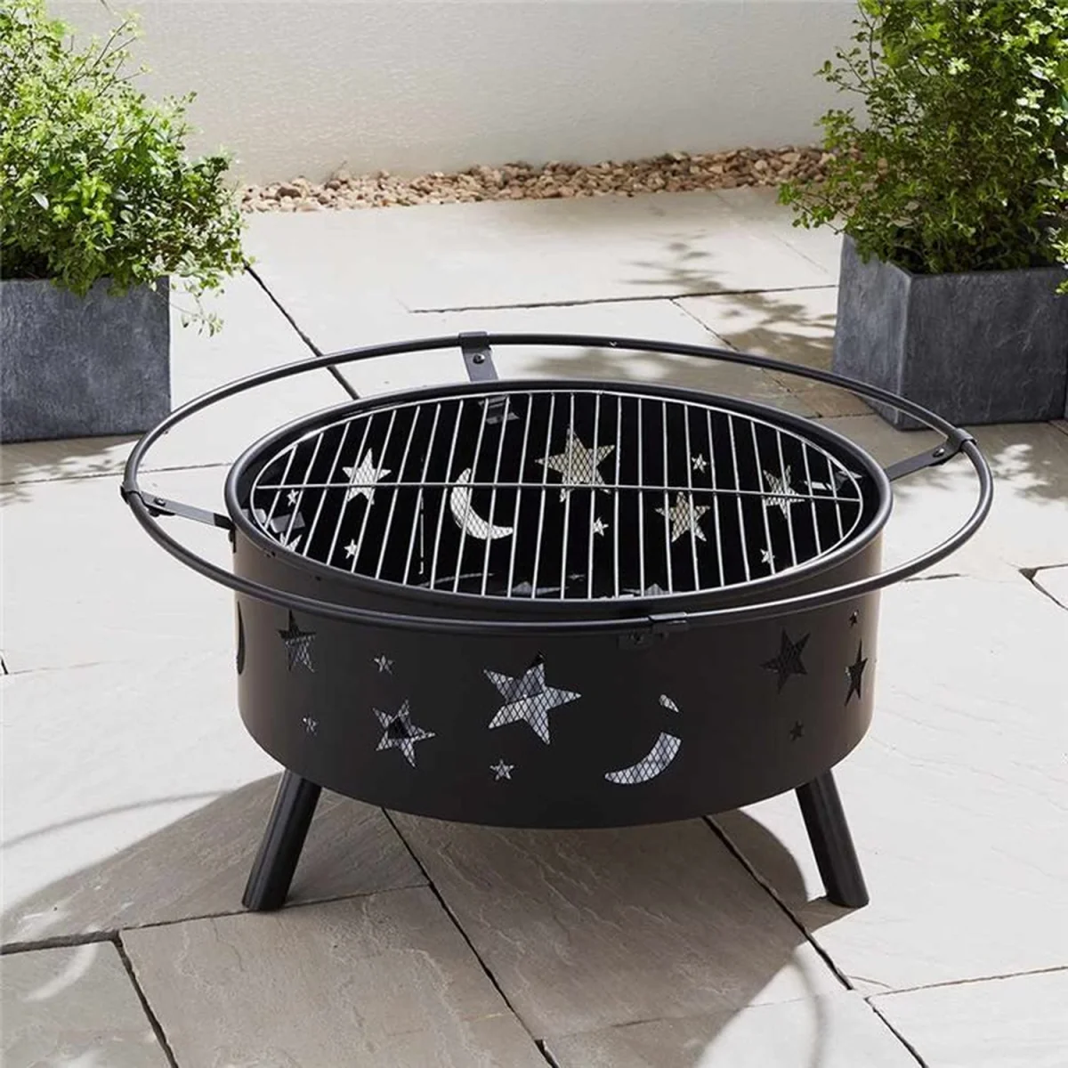 Astral 2-in-1 Fire Pit with BBQ with Spark Guard Poker - Black – image 5