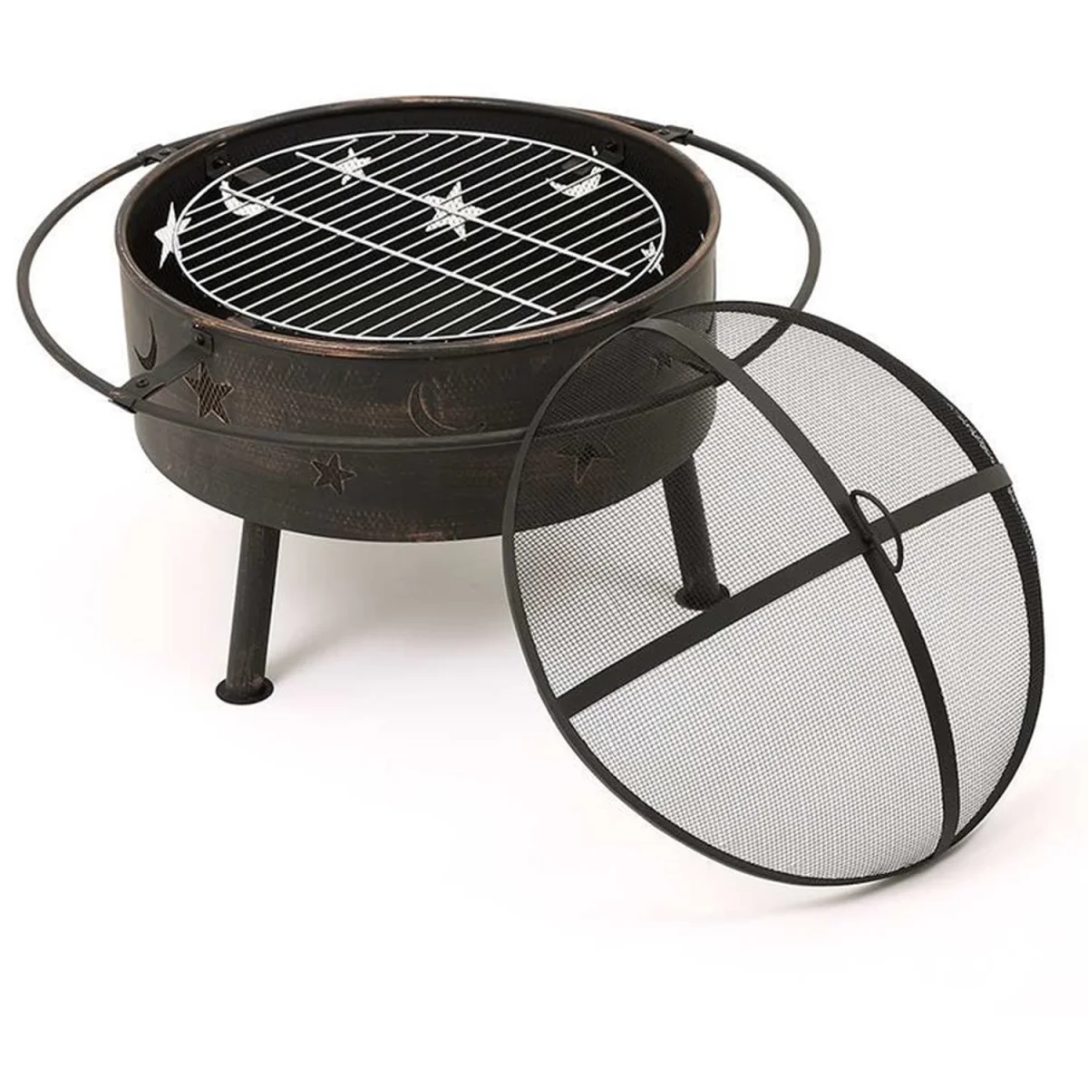 Astral 2-in-1 Fire Pit with BBQ with Spark Guard Poker - Black – image 6