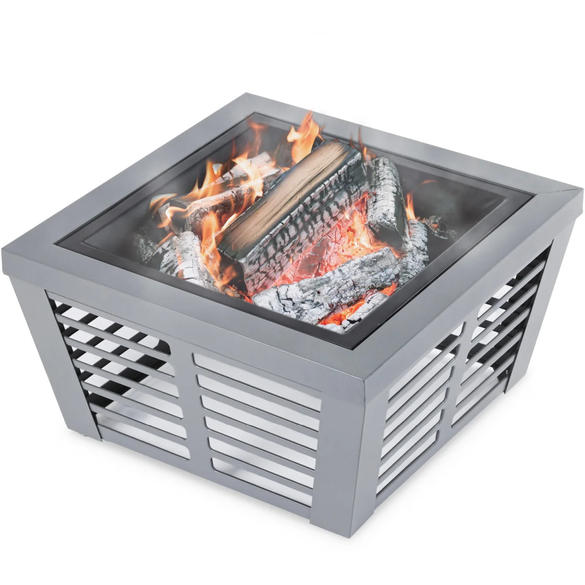 Veneziano 30" Outdoor Fire Pit with BBQ Grill - Grey – image 2
