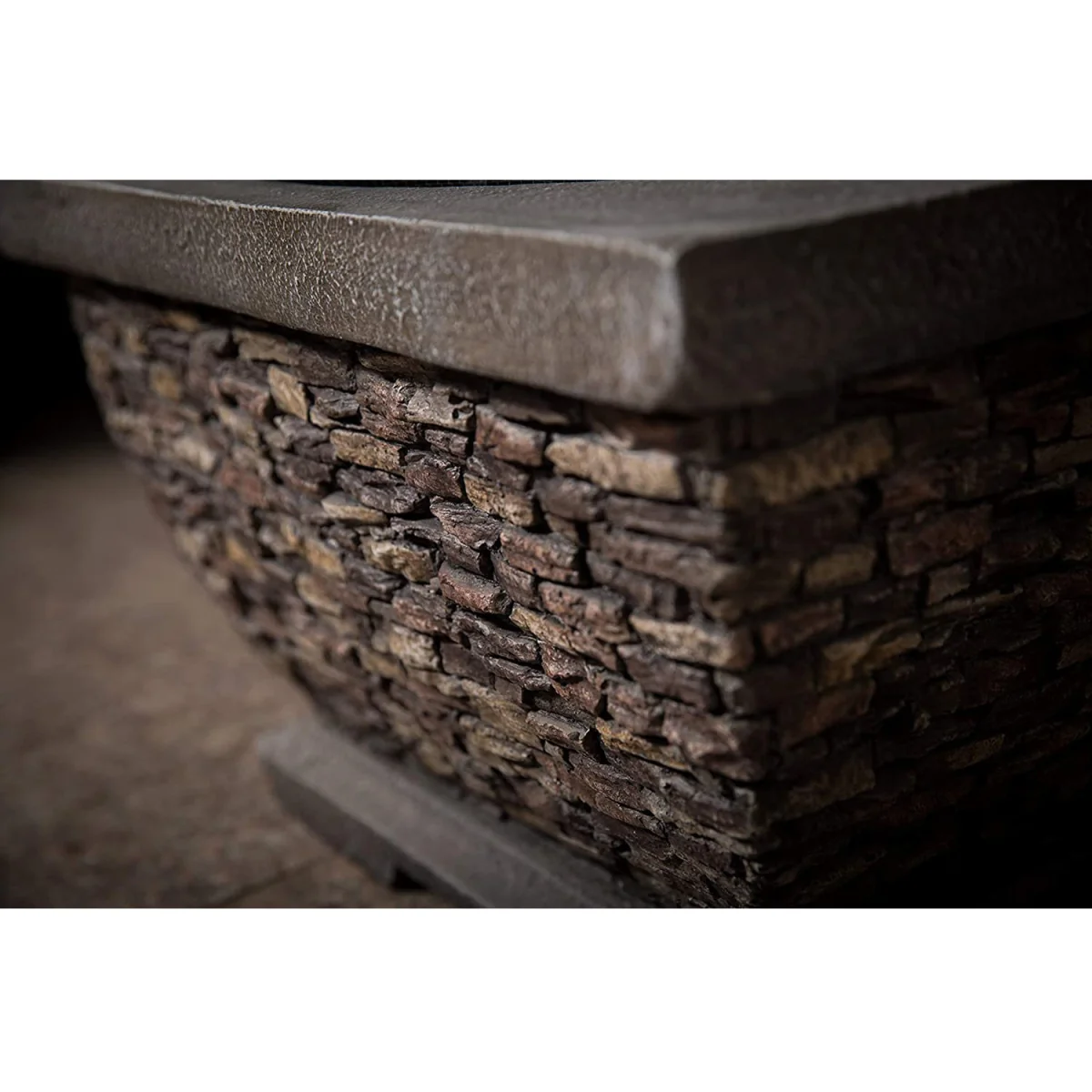 TONTERIA Garden and Patio Fire Pit and BBQ with Eco Stone Finish - Brown – image 5