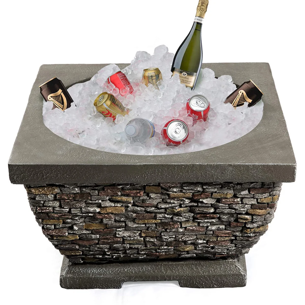 TONTERIA Garden and Patio Fire Pit and BBQ with Eco Stone Finish - Brown – image 6