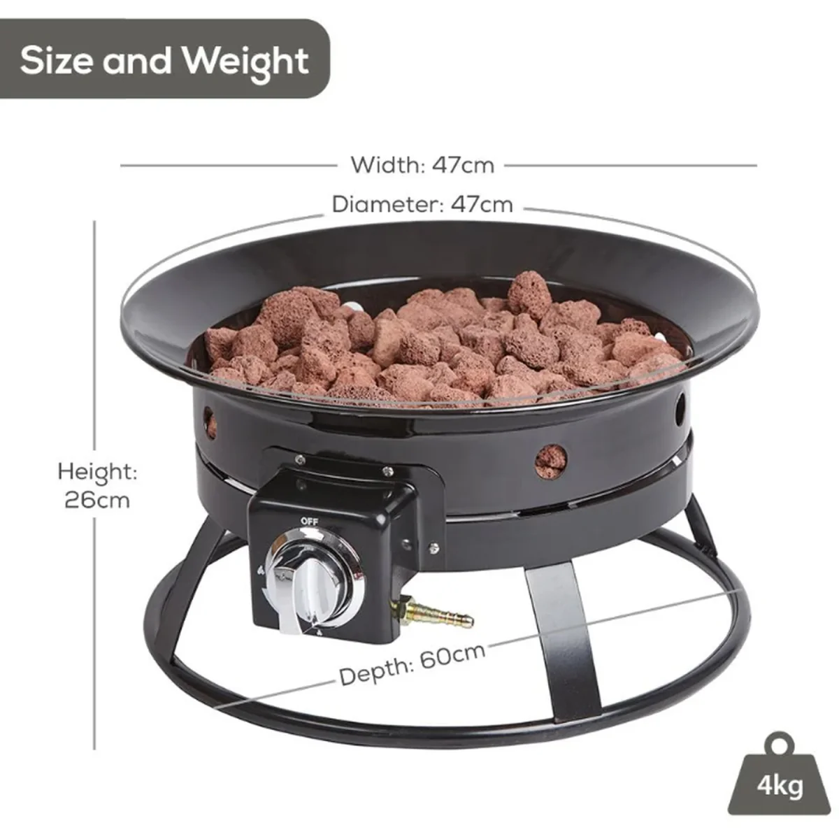 Gas Fire Pit Bowl - Black – image 5