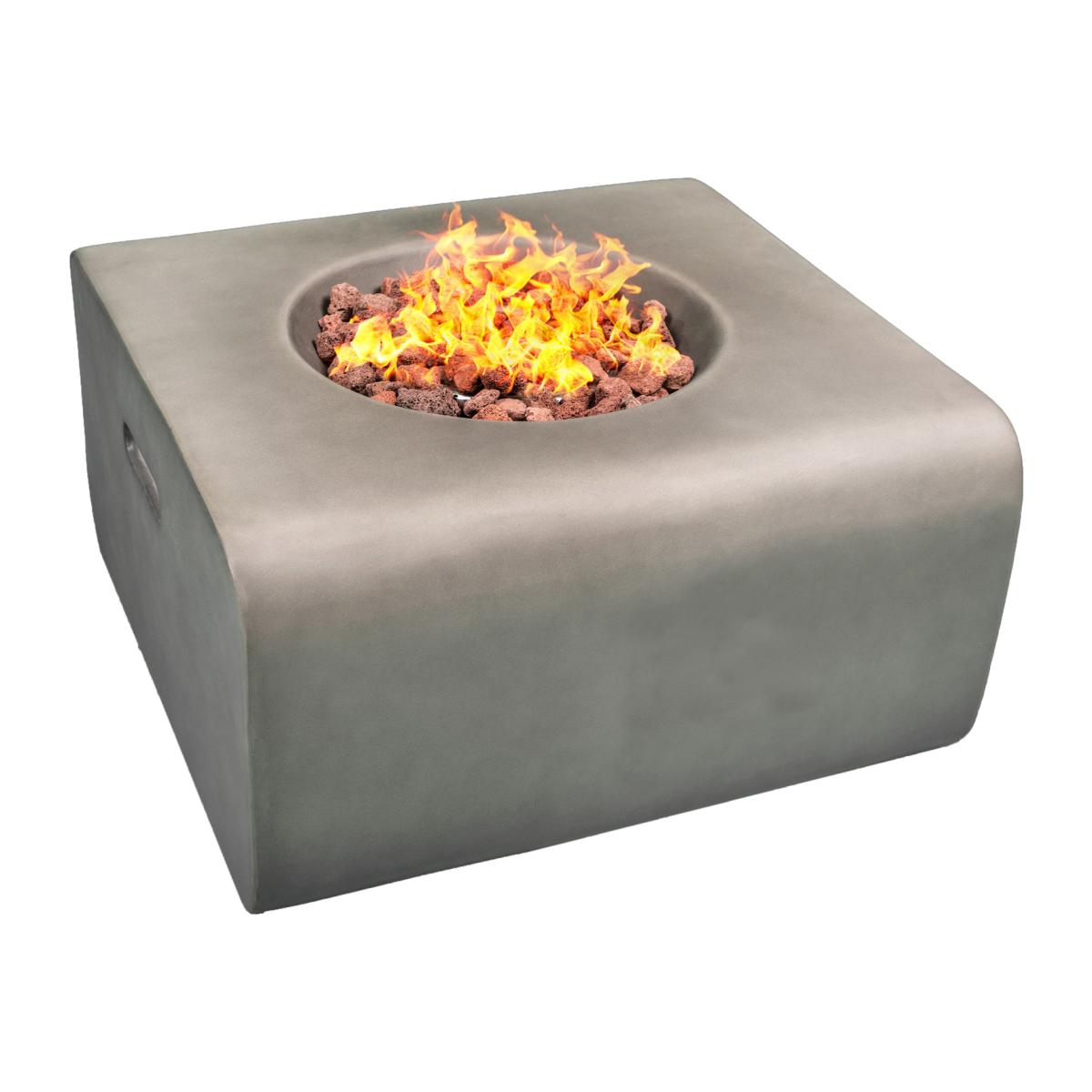 ADELPHI Garden and Patio Gas Fire Pit with Eco-Stone Finish - Dark Grey