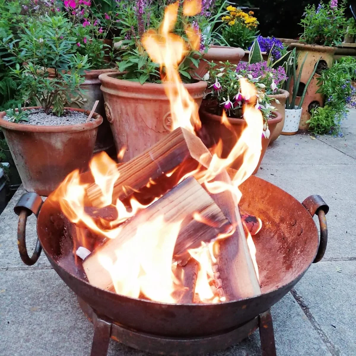 BBQ Fire Pit Kadai Steel Karai Bowl - Brown / 9.4kg – image 2