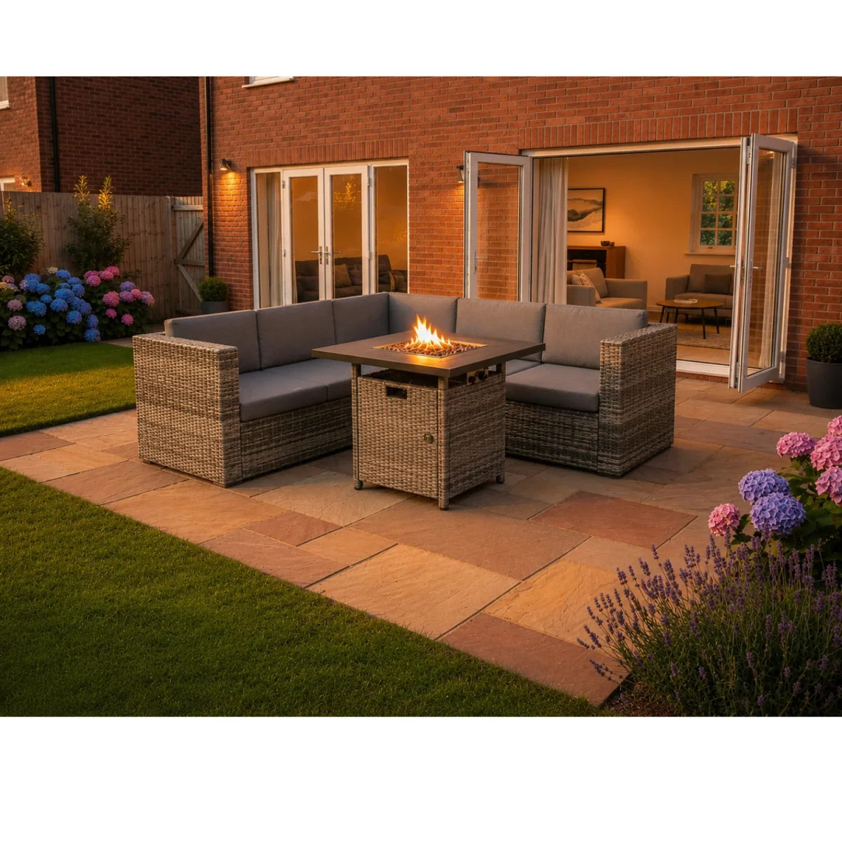 Ascot Fire Pit Garden Set Grey - Grey – image 2